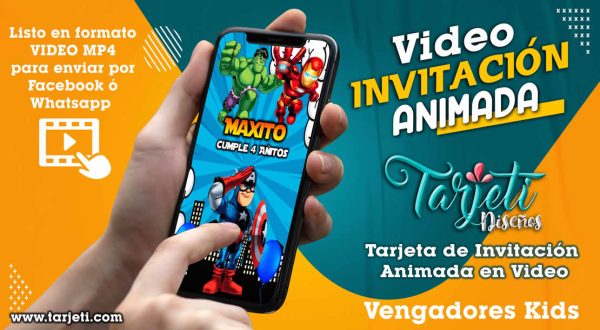 Video Invitación de Vengadores Kids en MP4