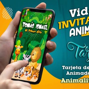 Video Invitación de Animalitos Safari en MP4