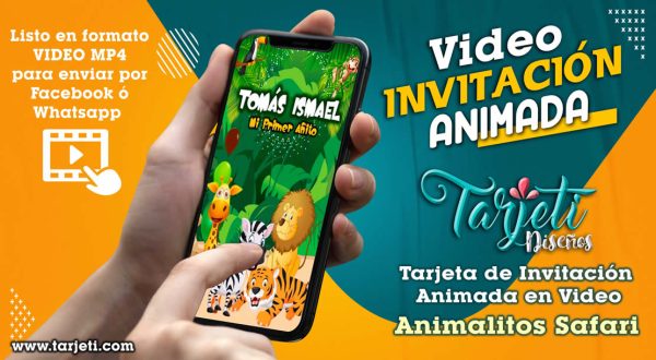Video Invitación de Animalitos Safari en MP4