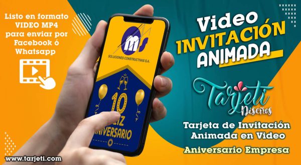 Video Invitación de Aniversario Empresa en MP4