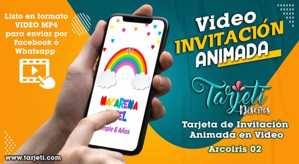 Video Invitación de Arcoiris 02 en MP4