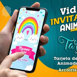 Video Invitación de Arcoiris Rainbow en MP4