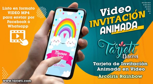 Video Invitación de Arcoiris Rainbow en MP4