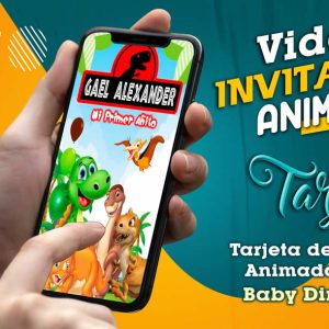 Video Invitación de Baby Dinosaurios en MP4