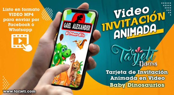 Video Invitación de Baby Dinosaurios en MP4