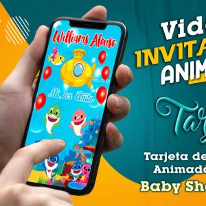 Video Invitación de Baby Sharks Niño en MP4