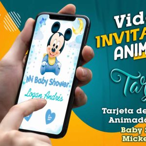 Video Invitación de Baby Shower Mickey Bebe en MP4