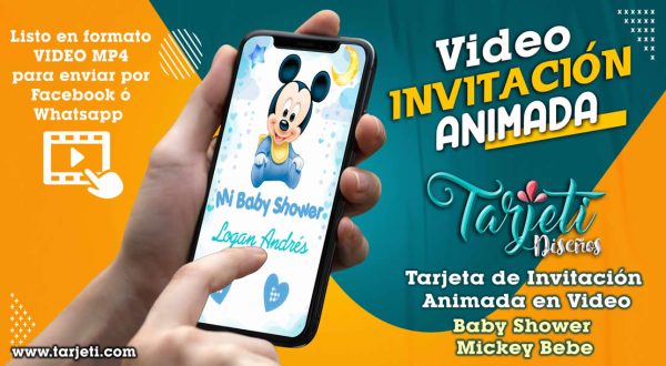 Video Invitación de Baby Shower Mickey Bebe en MP4
