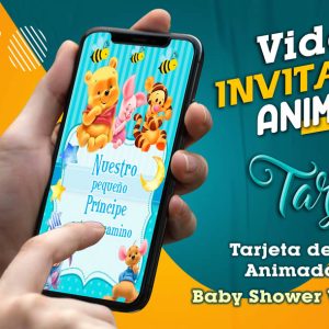 Video Invitación de Baby Shower Winnie Pooh en MP4