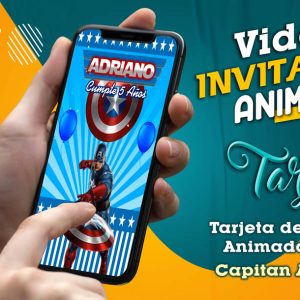 Video Invitación de Capitan America en MP4