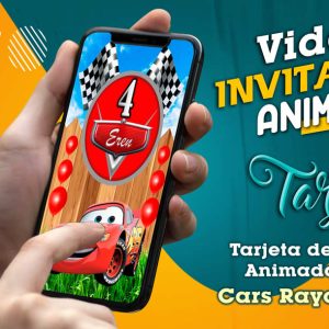 Video Invitación de Cars Rayo McQueen en MP4