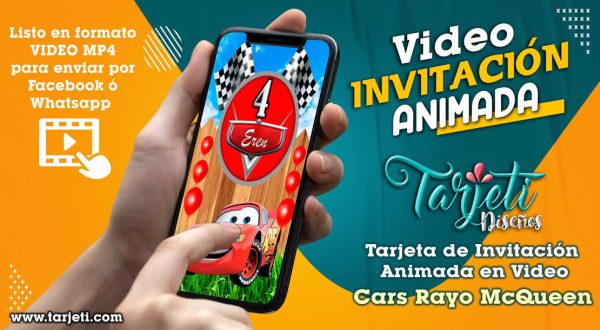 Video Invitación de Cars Rayo McQueen en MP4