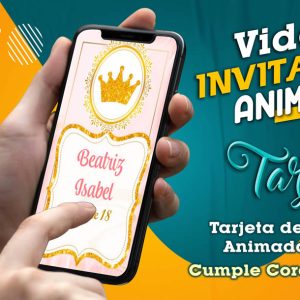 Video Invitación de Cumple Corona Adulto en MP4