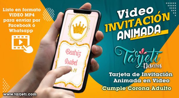 Video Invitación de Cumple Corona Adulto en MP4