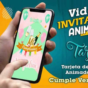 Video Invitación de Cumple Verde Pastel en MP4