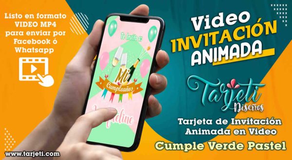 Video Invitación de Cumple Verde Pastel en MP4