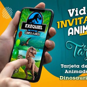 Video Invitación de Dinosaurios Jurassic en MP4