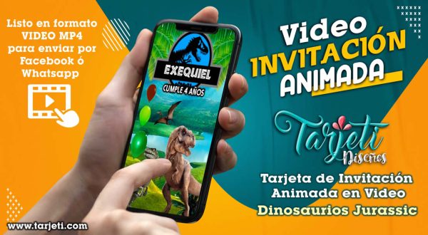 Video Invitación de Dinosaurios Jurassic en MP4