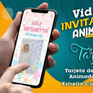 Video Invitación de Estrella Cumple Mes en MP4