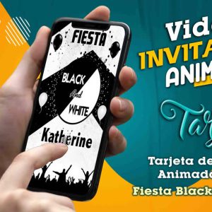Video Invitación de Fiesta Black and White en MP4