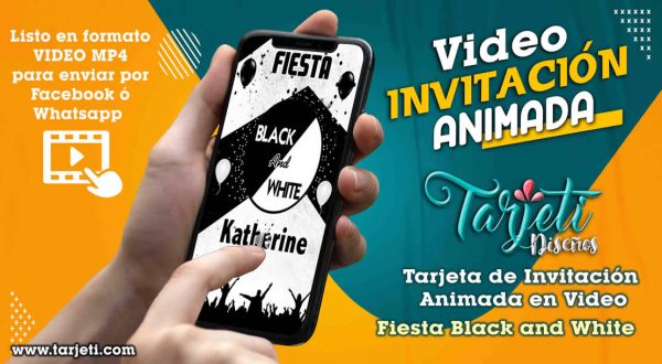 Video Invitación de Fiesta Black and White en MP4