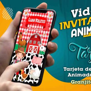 Video Invitación de Granjita Rojo en MP4