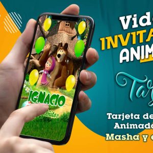 Video Invitación de Masha y el Oso Niño en MP4