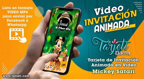 Video Invitación de Mickey Safari en MP4
