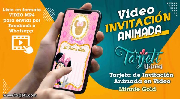 Video Invitación de Minnie Gold en MP4
