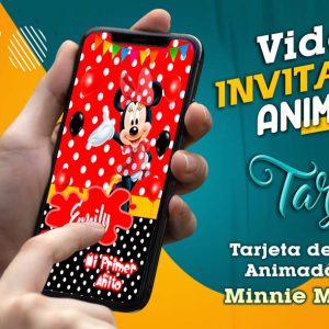 Video Invitación de Minnie Mouse Roja en MP4