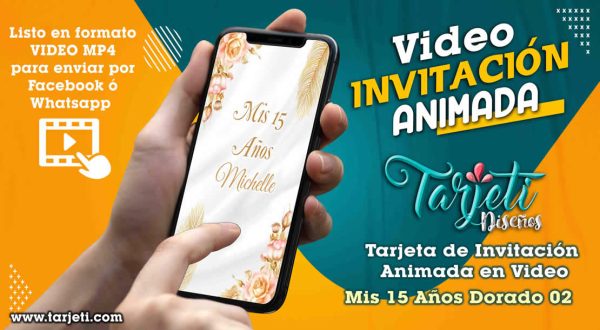 Video Invitación de Mis 15 Años Dorado 02 en MP4