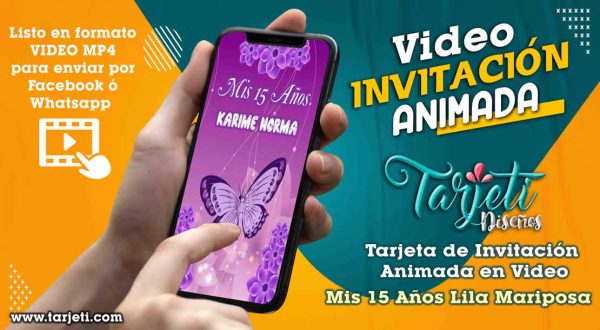 Video Invitación de Mis 15 Años Lila Mariposa en MP4