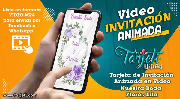 Video Invitación de Nuestra Boda Flores Lila en MP4