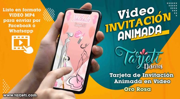 Video Invitación de Oro Rosa en MP4