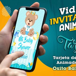 Video Invitación de Osito Baby Shower en MP4