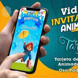 Video Invitación de Oso Padington en MP4