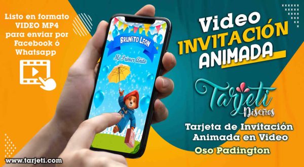 Video Invitación de Oso Padington en MP4