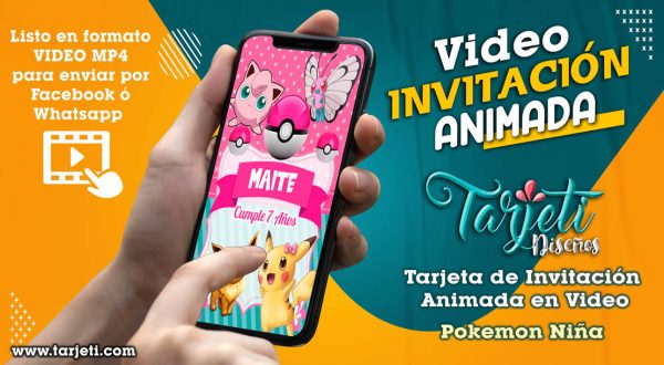 Video Invitación de Pokemon Niña en MP4