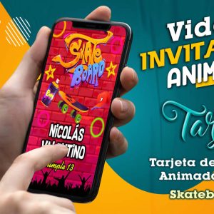 Video Invitación de Skateboarding en MP4