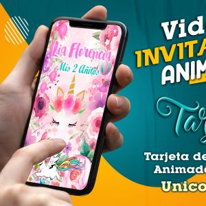 Video Invitación de Unicornio 02 en MP4