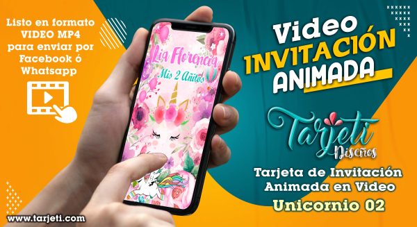 Video Invitación de Unicornio 02 en MP4