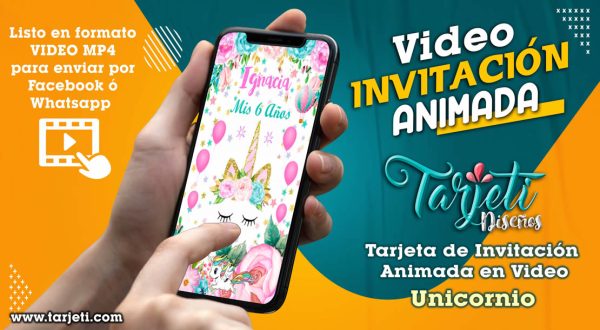Video Invitación de Unicornio en MP4