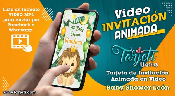 Video Invitación de Baby Shower Leon en MP4