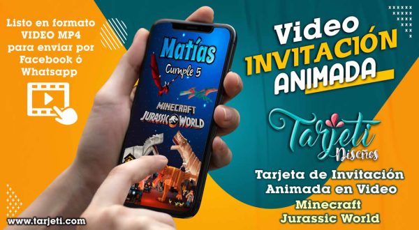 Video Invitación de Minecraft Jurassic World en MP4