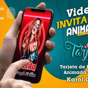 Video Invitación de Karol G Rojo en MP4