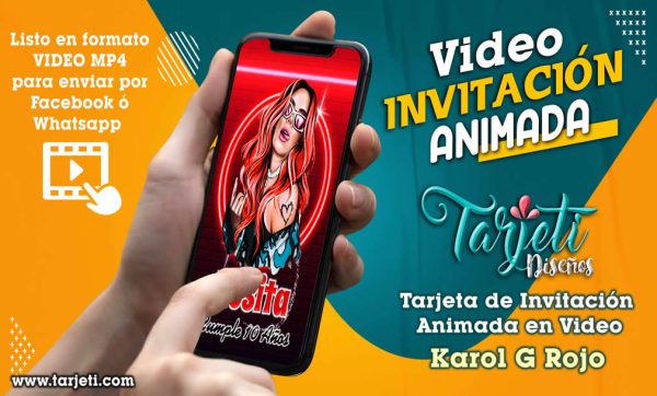 Video Invitación de Karol G Rojo en MP4