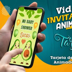 Video Invitación de Baby Shower Palta Aguacate en MP4