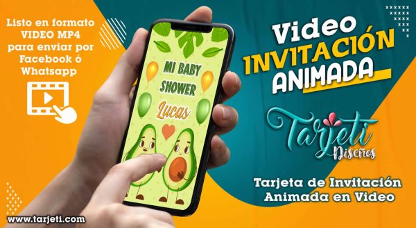 Video Invitación de Baby Shower Palta Aguacate en MP4