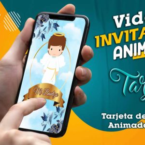 Video Invitación de Bautizo Cielo en MP4