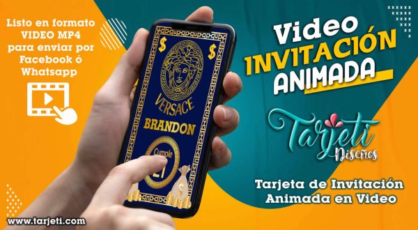 Video Invitación de Cumple Adulto Versace en MP4